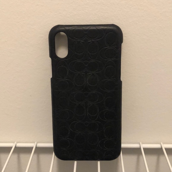 Coach black leather iPhone X case